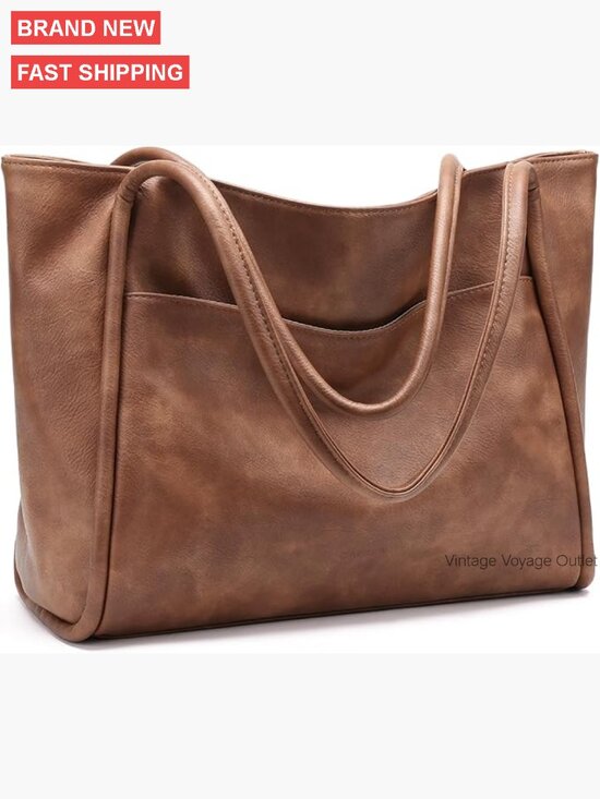 Amazon.com: GAEKEAO Tote Bag for Women Work with Zipper  Large Vegan Leather Tote Bag with Zipper, Multiple Pockets, Work Travel